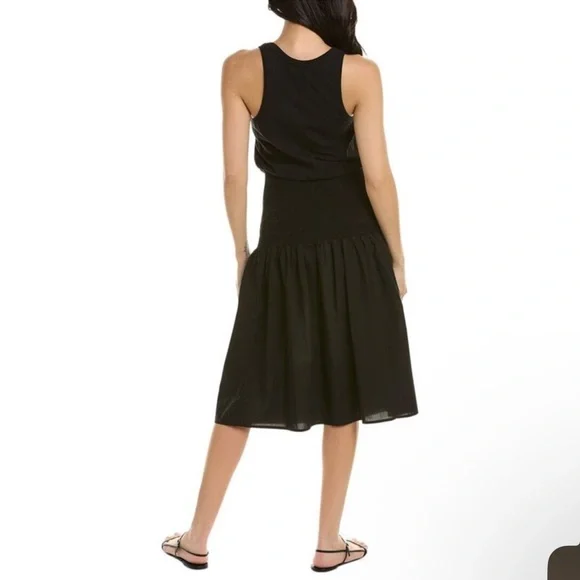 Nation LTD Black Sahar Midi Cotton Smocked-Waist Dress - Picture 2 of 6